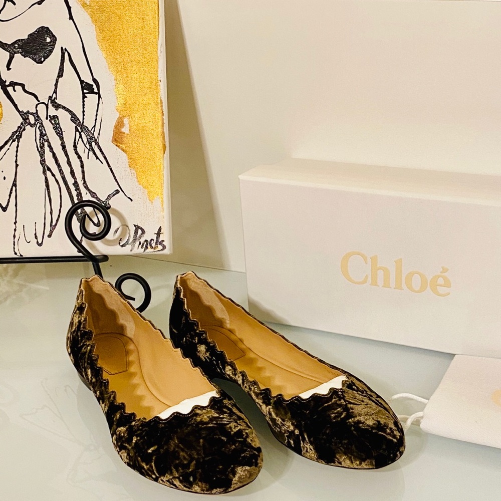 💥CHLOÉ Velvet Ballerina Flats